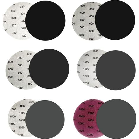 Kaelt - 30 morceaux de papier de verre humide et sec 320/600/800/1200/1500/2000 pour le meulagele polissage et l'élimination de la rouille (1/5)