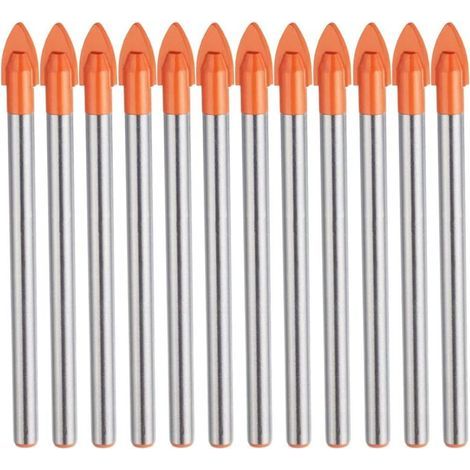 Lot de 10 forets à carrelage 6 mm – Pointe en carbure de tungstène – Pour verre, marbre, céramique, plastique et bois – Perçage précis (1/4)