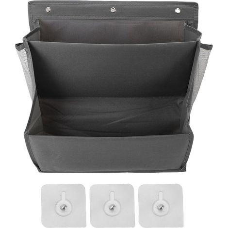 étagère rangement-Organisateur de chaussures mural en Oxford, 2 niveaux pour porte/RV, gris, facile à installer et ventilé (1/5)