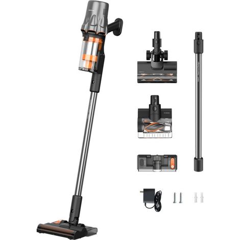 DEERMA Aspirateur Balai sans fil 450W/45kPa,60min Autonomie,Réservoir 1L, Détection Poussière Lumière Verte + Écran,Brosse Multisurface + Anti-Acariens Électrique,Aspirateur Multifonction Maison Anti- (1/5)