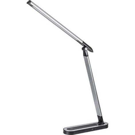 Lampada da scrivania slim nera LED 7W dimmer USB Rabalux