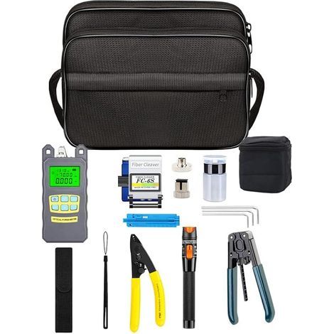 Kit fibre d'optique 9 en 1 pour habitat collectif et individuel (FTTH) - Avec couperet FC-6S, puissance-mètre optique 5 km et localisateur visuel de défauts (1/5)
