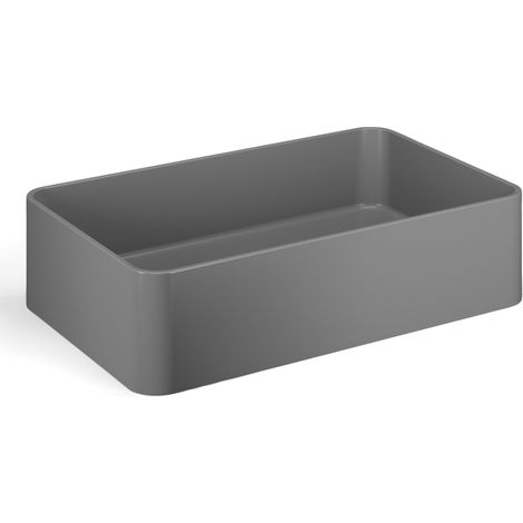 Lineabeta - Lavabo rectangulaire en céramique à poser 58.5x36.5