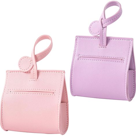 Hundekotbeutelspender aus Leder, Hundekotbeutelspender, Hundeausführzubehör (Rosa und Lila) (1/5)