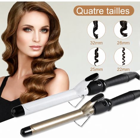 Fer à boucler électrique céramique 22 mm doré prise UK 5 témoins lumineux cordon 2 m doré 22mm réf 7542 45 × 12 × 5 cm 550 g – Livraison gratuite (1/5)