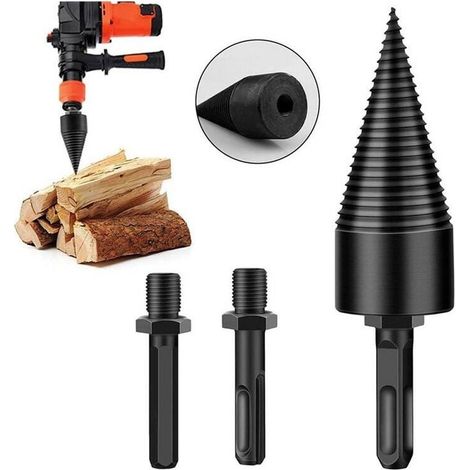Outil de fendage de bois de type marteau électrique à haute dureté (42 embouts + 3 tiges (tige ronde tige carrée tige hexagonale)) adapté à la salle d'outils (1/4)