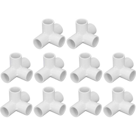 10 Stück PVC-Rohrverbinder 0,8 Zoll Rohrverbindung 4-Wege-Winkelverbinder für Möbel- und Zeltverbindungen (1/4)