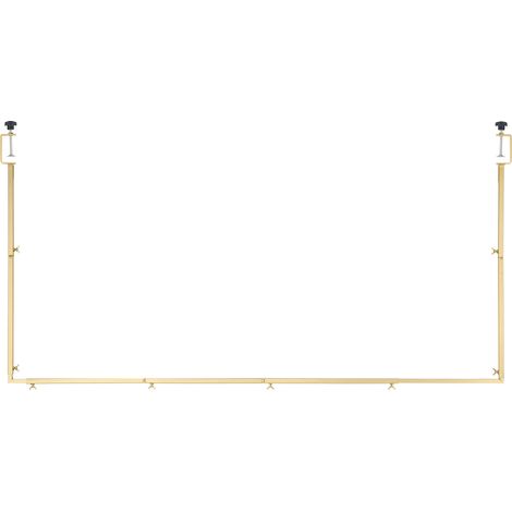 Mophorn Soporte ajustable para barra de mesa con abrazaderas, altura regulable de 330 a 1066,8 mm y longitud de 711,2 a 2489,2 mm, estructura ideal para arcos de globos en decoraciones de ,dorado