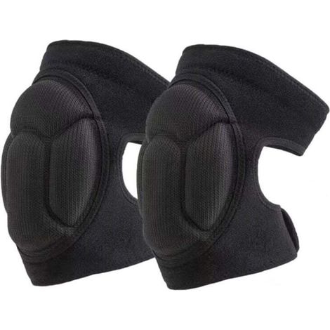 1 Paire Genouillères de Protection, Genouillère Travail Avec 3CM Mousse Coussin,Anti-collision Protege Genoux Imperméable Respirant,Jardinage Jogging Travaux,Noir,Taille:M(Tour de cuisse : 36-42 cm) (1/4)