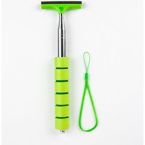 Rasqueta de limpieza de acero inoxidable para coche, mango de esponja suave, verde (1/5)