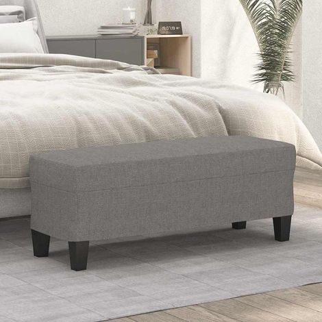 vidaXL Banc Gris foncé 100x35x41 cm Tissu (1/5)