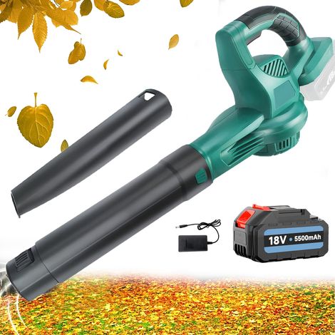 Potente soffiatore cordless, soffiatore CORDLESS 18V (caricabatterie 1x5500mah) - soffiatore per giardino leggero e potente, compatibile con batterie Makita