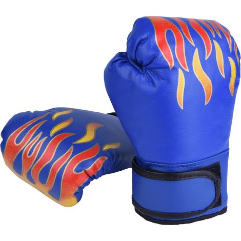 Boxe enfant, Muay Thaï, sparring, coups de poing, kickboxing, grappling, gants de sac de sable bleus