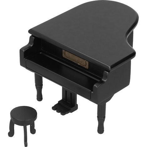 Coffret musical piano avec chaise, boîte à musique mélodique pour Noël, anniversaire, Saint-Valentin, cadeau romantique (1/5)