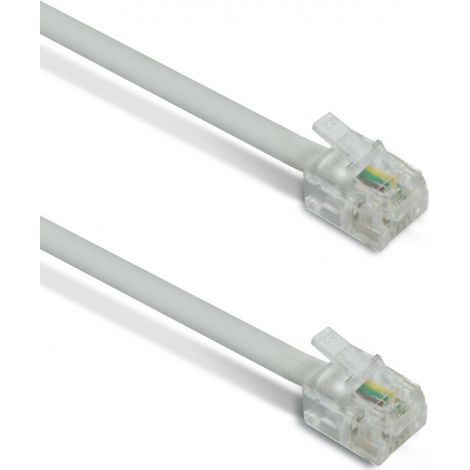 Cable telefónico RJ11 macho/macho de 5 metros METRONIC