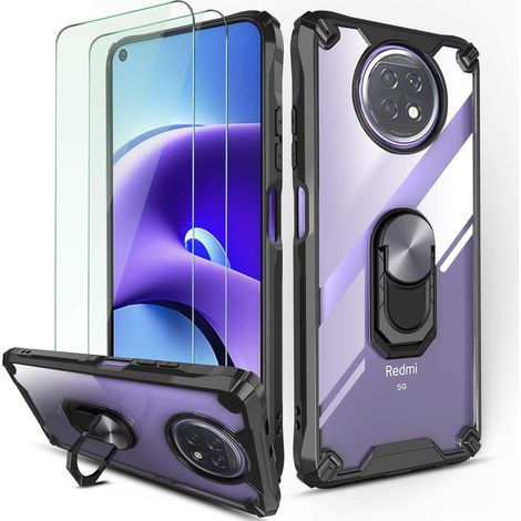 CUSTODIA PER XIAOMI REDMI NOTE 9T TRASPARENTE CON CORNICE RINFORZATA POSTERIORE + 2 VETRO (1/5)