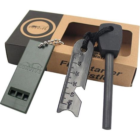 Feuerstahl Feuerstein Survival Set 7in1 Outdoor Ausrüstung XXL (1/5)