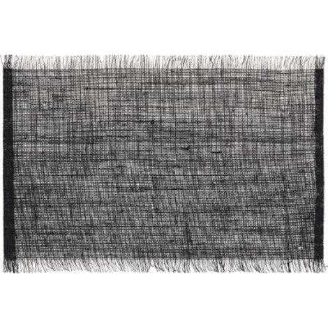 Tapis de table à franges, 45 x 30 cm, noir