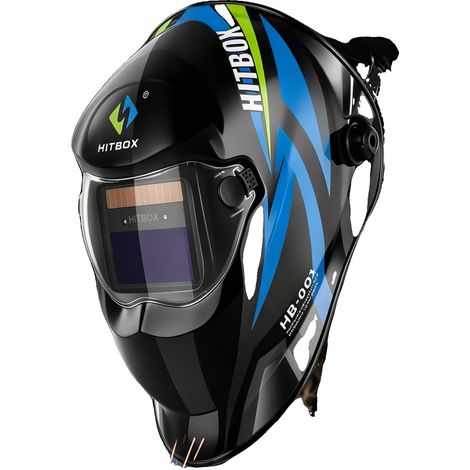 Casco per saldatura, auto-oscurante, funzionamento 3 in 1, HITBOX HB001 Blu (1/2)