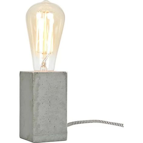 Bestellnr. 011234 - Stehlampe „BETON“ mit grauem Zementguss – 6 x 6 x 11 cm
