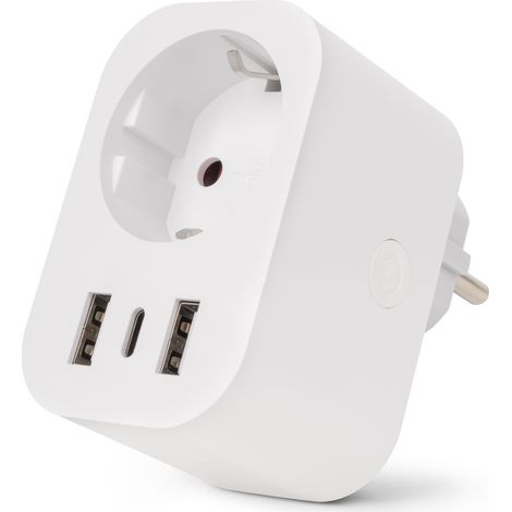 Entac ES-SSAUSB-WIBLE adaptador de enchufe eléctrico Blanco