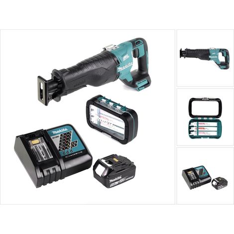 Makita DJR 187 RT Akku Reciprosäge 18 V Brushless Säbelsäge + 1x Reciprosägeblatt Sortiment ( P-81290 ) + 1x 5,0 Ah Akku + Ladegerät (1/5)