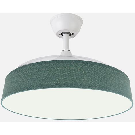 Ventilador Boga 72w Blanco/verde 108d 3asp 7200lm 3000-4000-6000k Remoto+memo+tempo