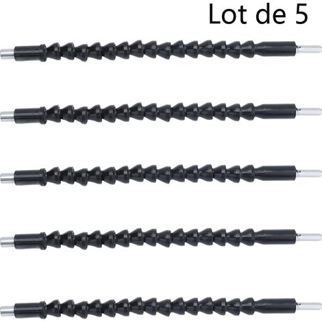 Lot de 5 rallonges d'embouts de tournevis à tige flexible, support de foret, lien de connexion, tige hexa (1/5)
