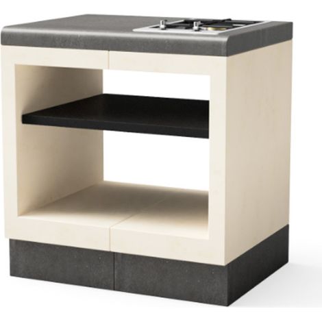 Kitaway - Modulo piano cottura a gas da incasso 84×63×85 cm per barbecue Base bianca/grigia per barbecue da giardino (1/5)