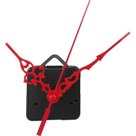 Mouvement d'horloge à quartz silencieux, dispositif d'horloge alimenté par batterie léger et durable pour la décoration de la maison/rouge