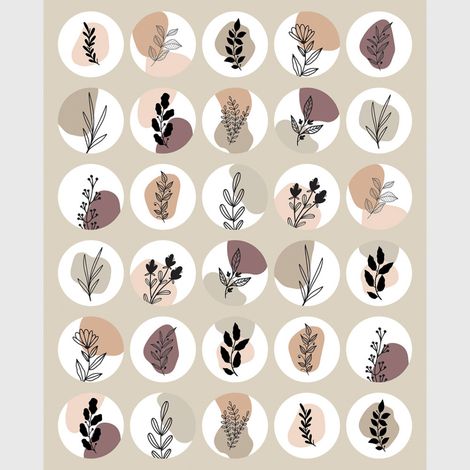Sticker - Plantes bohèmes en cercles - 14x20 cm