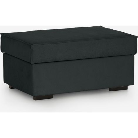Pouf coffre imperméable à ouverture assistée made in Italy Gavia - Noir (1/4)