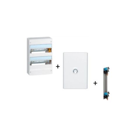 Legrand - Drivia - Coffret 2 rangu00e9es - 13 modules + Peigne verticale + Porte - Ref. : 401212+401332+405000 (1/4)