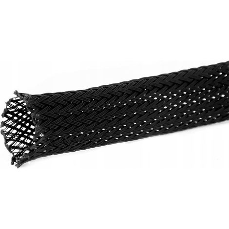 Polyestergeflecht 4 mm schwarz 1 m (1/2)