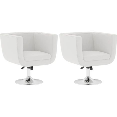 Maison Exclusive - Barsessel 2 Stk. Weiß Kunstleder (1/5)