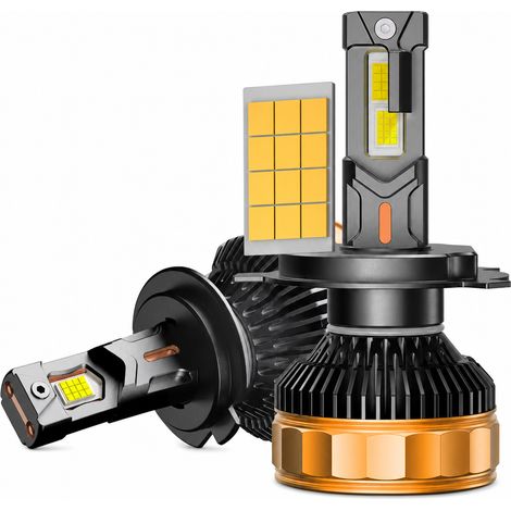 Ampoule LED H3 REDSEA pour Phare de Voiture, Blanc 6000K, 300W, 12V/24V, Noir et Doré (1/5)