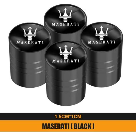(Noir A) 4 bouchons de valve de pneu en métal pour Ghibli GranTurismo Quattroporte Levante GranCabrio Coupé MC20 (1/5)