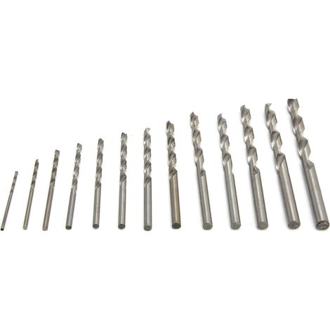 Kit de forets hélicoïdaux en acier rapide, 13 pièces, tige droite de 1.5 à 6.5mm, pour plastique et bois (1/5)