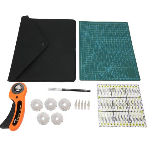Ensemble de coupe rotative pour cuir, outil de sculpture, plaque de découpe, couteau à graver, règle pour patchwork (1/5)