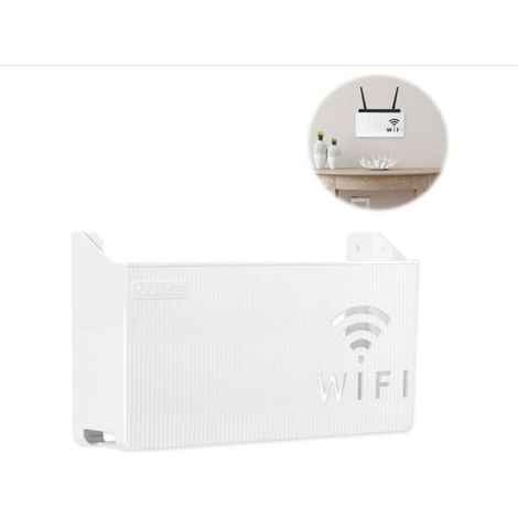 Scatola di stoccaggio per il fissaggio a Parete Router Wi-fi Cavi, montaggio a Parete, WiFi Media Box, Bianco, Decorativo Mobile Scaffale, Scaffale, Mobile per Ufficio a Domiciler Decorazione della Pa (1/5)