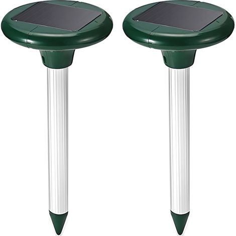 Ensemble de 2 appareils solaires anti-nuisibles, avec ultrasons, effets sonores et vibrations, efficaces contre les rongeurs, écologiques (1/5)