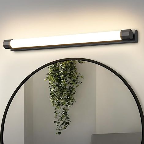 GBLY Lampada Specchio LED Bagno 50CM 10W Nero Bianco Caldo 3000K IP44 Impermeabile Moderna Lampada Murale Per Corridoio Soggiorno Specchio Bagno