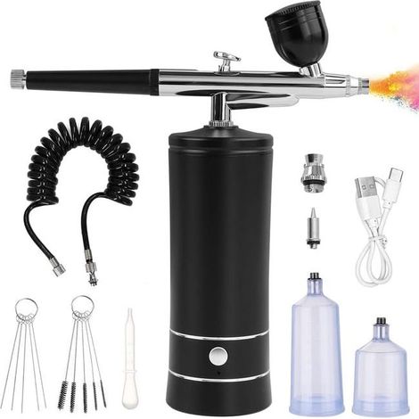 Portable electric paint gun kit, suitable for painting and decorating, black. (1/5)