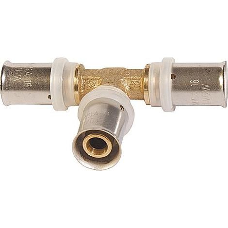 Raccord a sertir pour tube multi contour TH, T allonge 20x2 - 26x3 - 20x2mm (1/4)