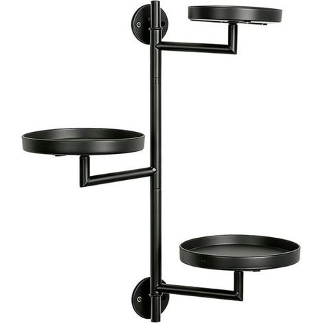 Étagère rotative pour plantes Porte-plantes mural à fenêtre rotative, étagère flottante en métal à 3 deco kit 3 plateaux (1/5)