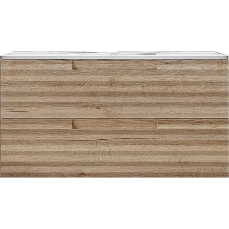 Mobile bagno sospeso 100 cm Rovere Alba ondulato Denver Senza Specchio Bonussi