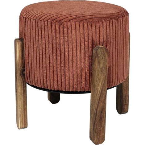 Tabouret côtelé SCOTT terracotta (1/3)