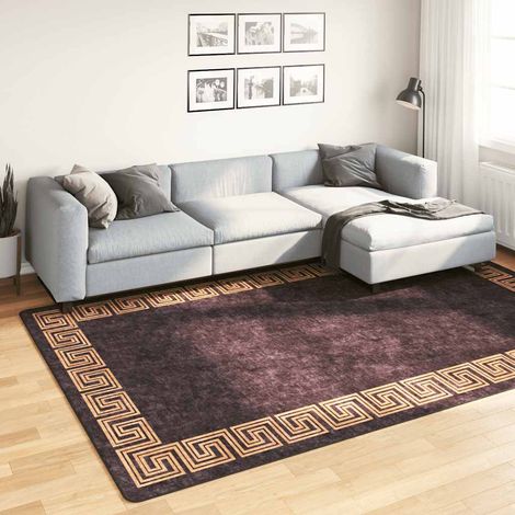 Teppich Waschbar Schwarz und Golden 190x300 cm