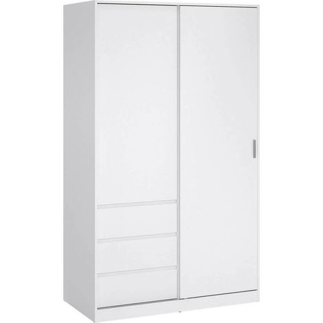 Dmora - Armario 2 puertas Clemence, Muebles de dormitorio, Vestidor, Armario de ropa, 119x60 h200 cm, Blanco brillante