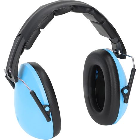 Casque antibruit bébé pliable bandeau doux léger protection auditive enfant voyage avion bleu (1/5)